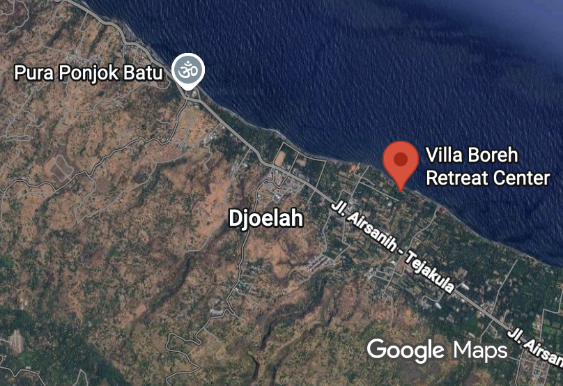 Map showing Villa Boréh on the north coast of Bali